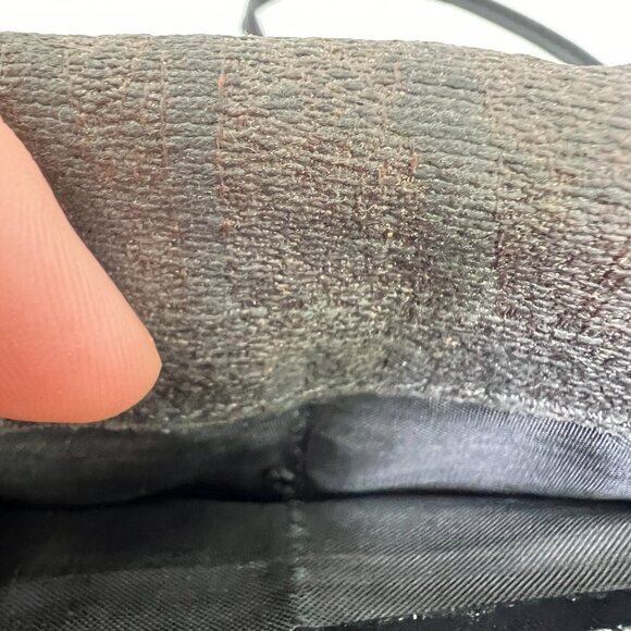 Flavi Vismano Crossbody Purse Bag Monogram Vintage Small Brown Black Long - Picture 12 of 16